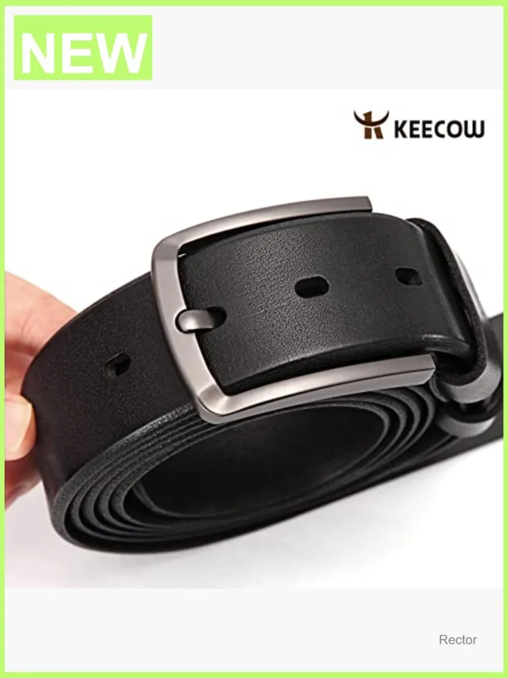 Italian Cow Leather Belt With Anti-Scratch Buckle, Packed in Box